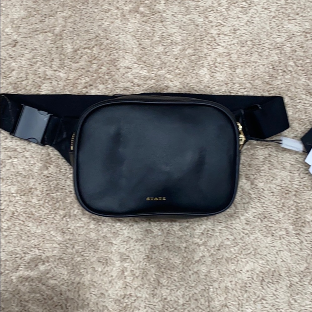 Black leather State Crosby Fanny Pack BRAND NEW